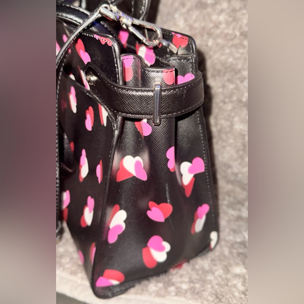 Kate Spade Staci Flutter Hearts Satchel (Black Multi) - w/ Storyline Card Holder - Picture 5 of 15